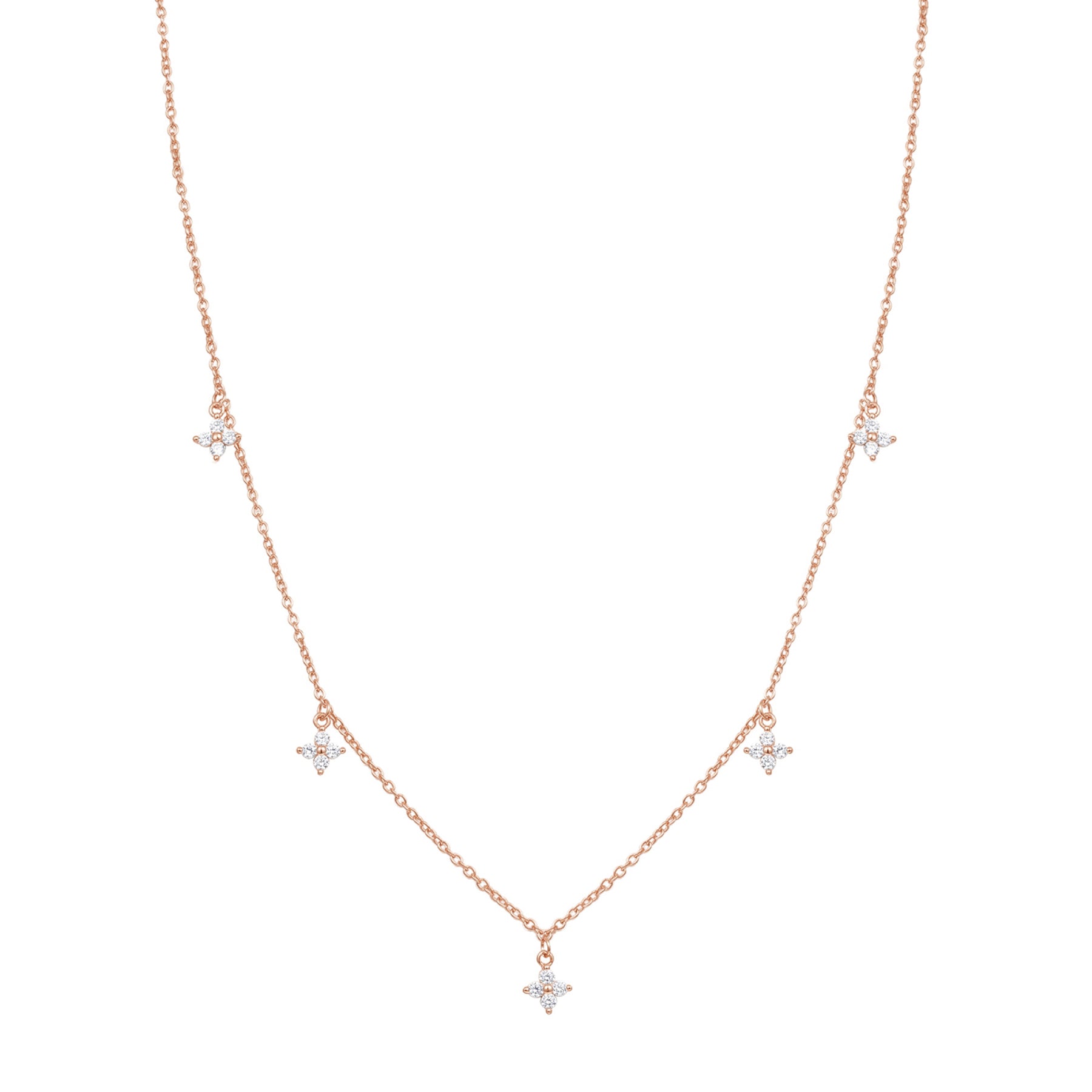 Floret Charm Necklace Sterling Silver